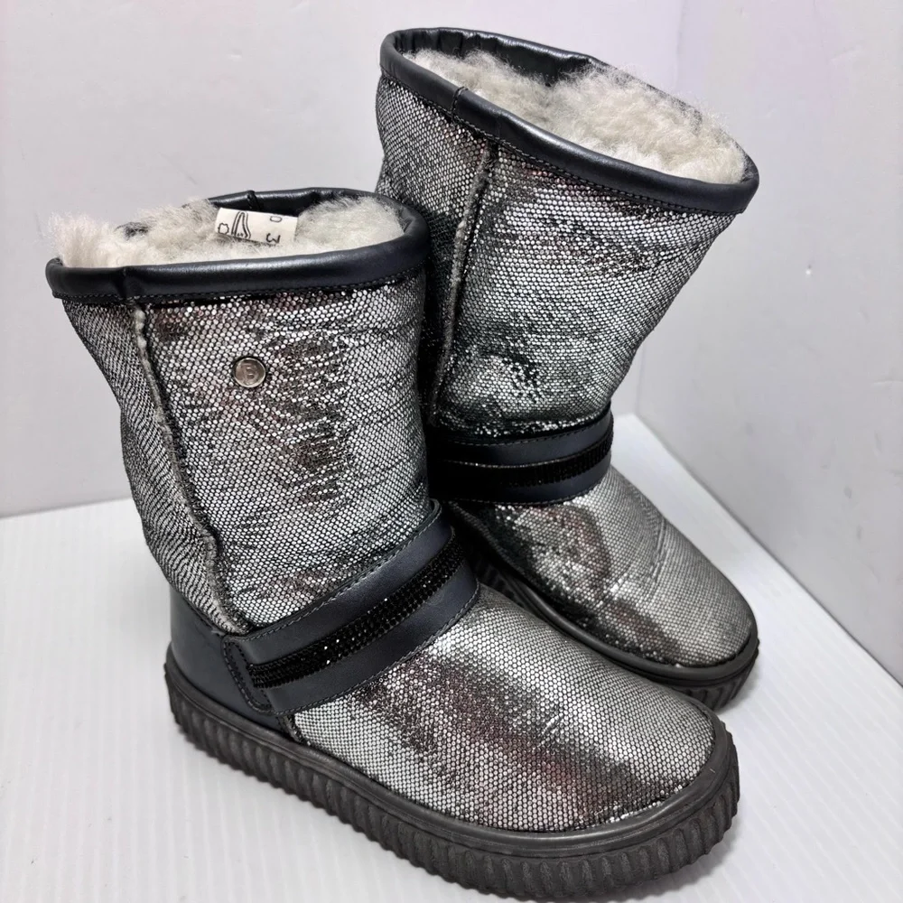 Bartek Gray-Silver Ankle‎ Winter boots girl Size 30
